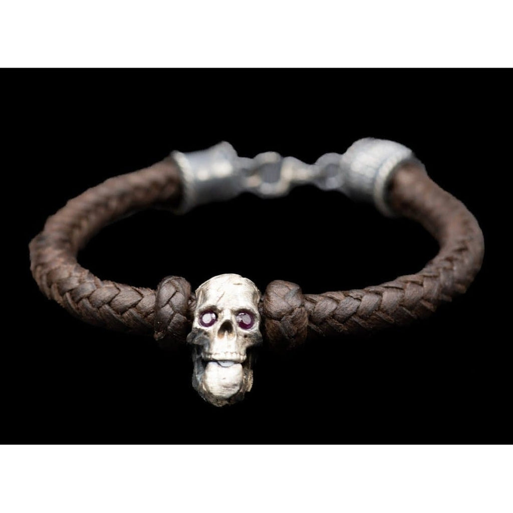 LEATHER SKULL BRACELET - Rock and Jewel