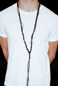 LONG LEATHER NECKLACE - Rock and Jewel