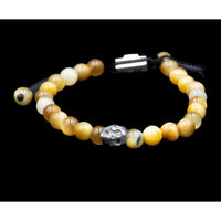 ONE SKULL BLONDE TIGER EYE BRACELET - Rock and Jewel