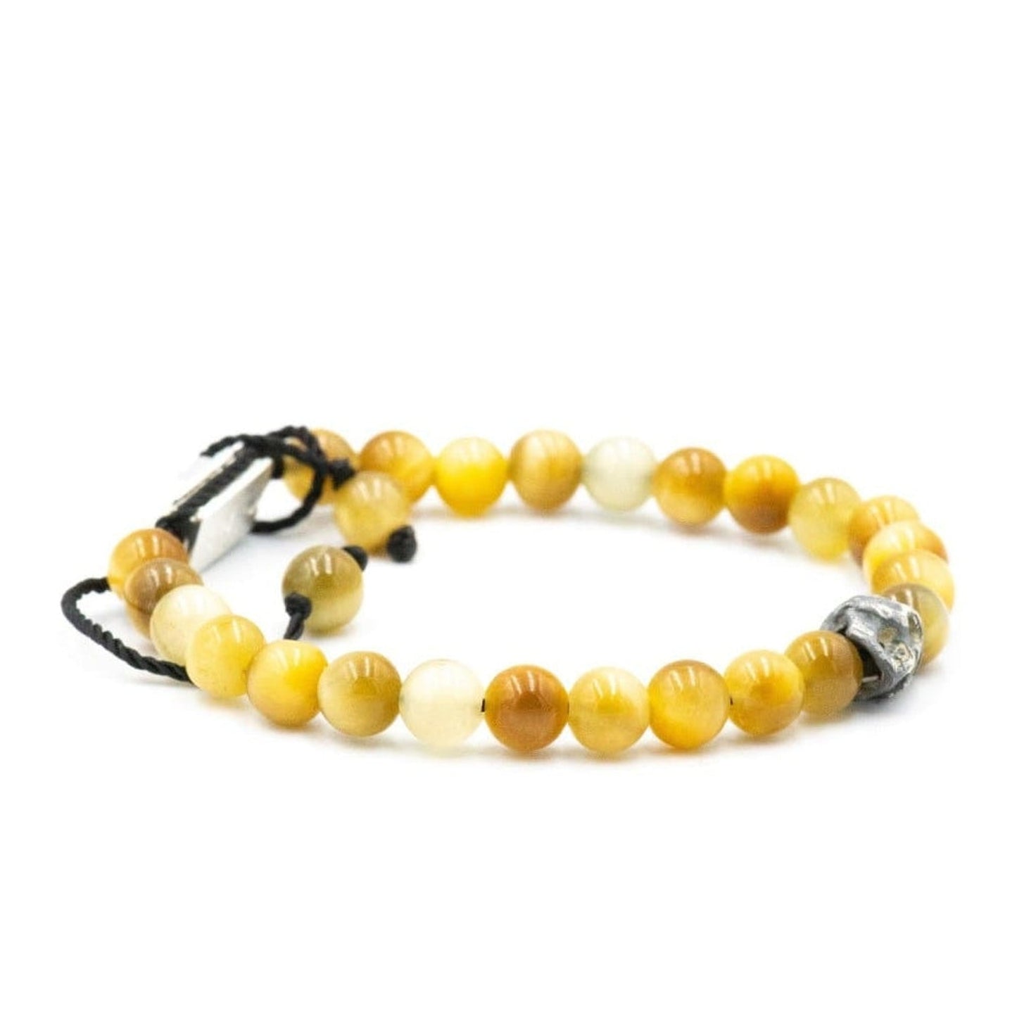 ONE SKULL BLONDE TIGER EYE BRACELET - Rock and Jewel