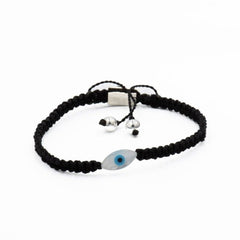 WHITE OVAL EYE BRAIDED BRACELET SP