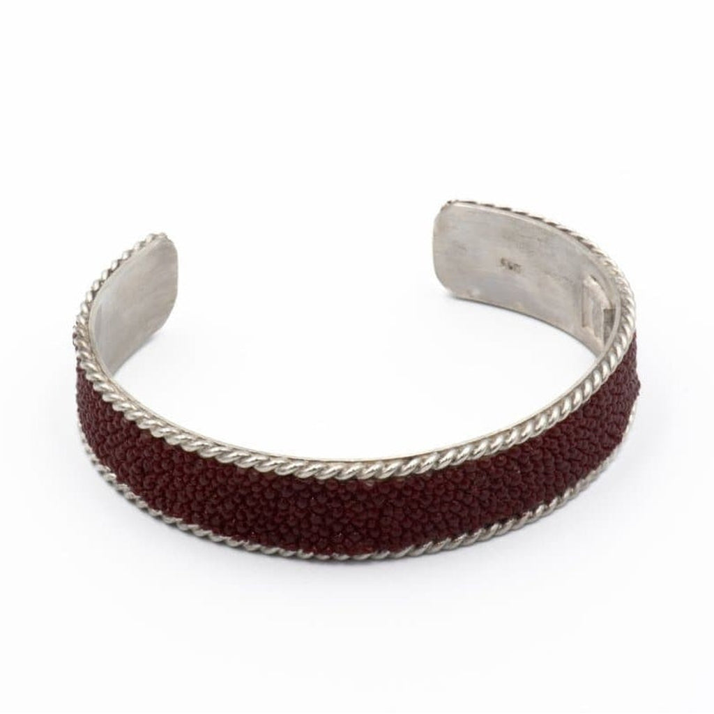 RED STINGRAY SKIN CUFF WIDE - Rock and Jewel