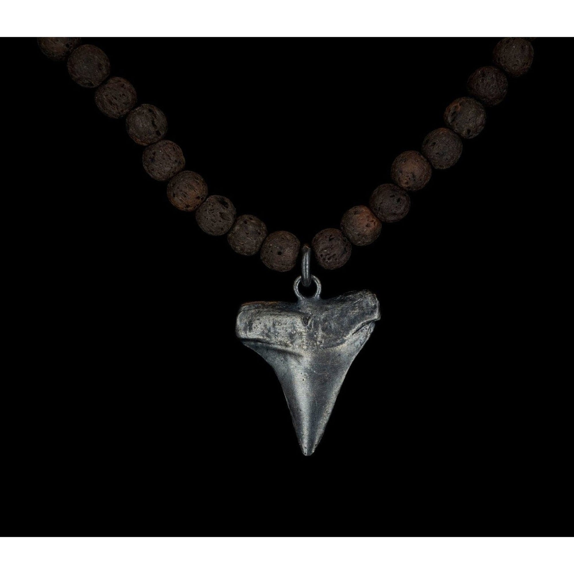 RED VOLCANIC DARK SHARK TOOTH NECKLACE