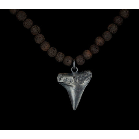 RED VOLCANIC DARK SHARK TOOTH NECKLACE