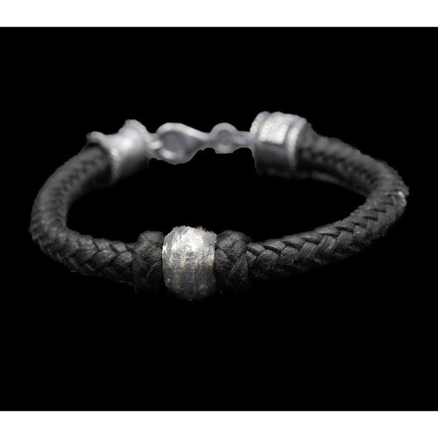 SILVER BALL LEATHER BRACELET - Rock and Jewel
