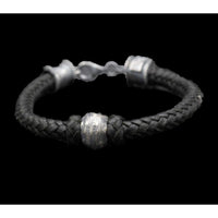 SILVER BALL LEATHER BRACELET - Rock and Jewel