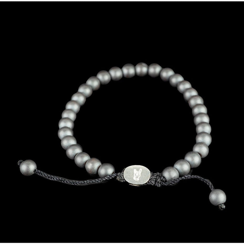 SILVER HEMATITE MATTE BRACELET - Rock and Jewel