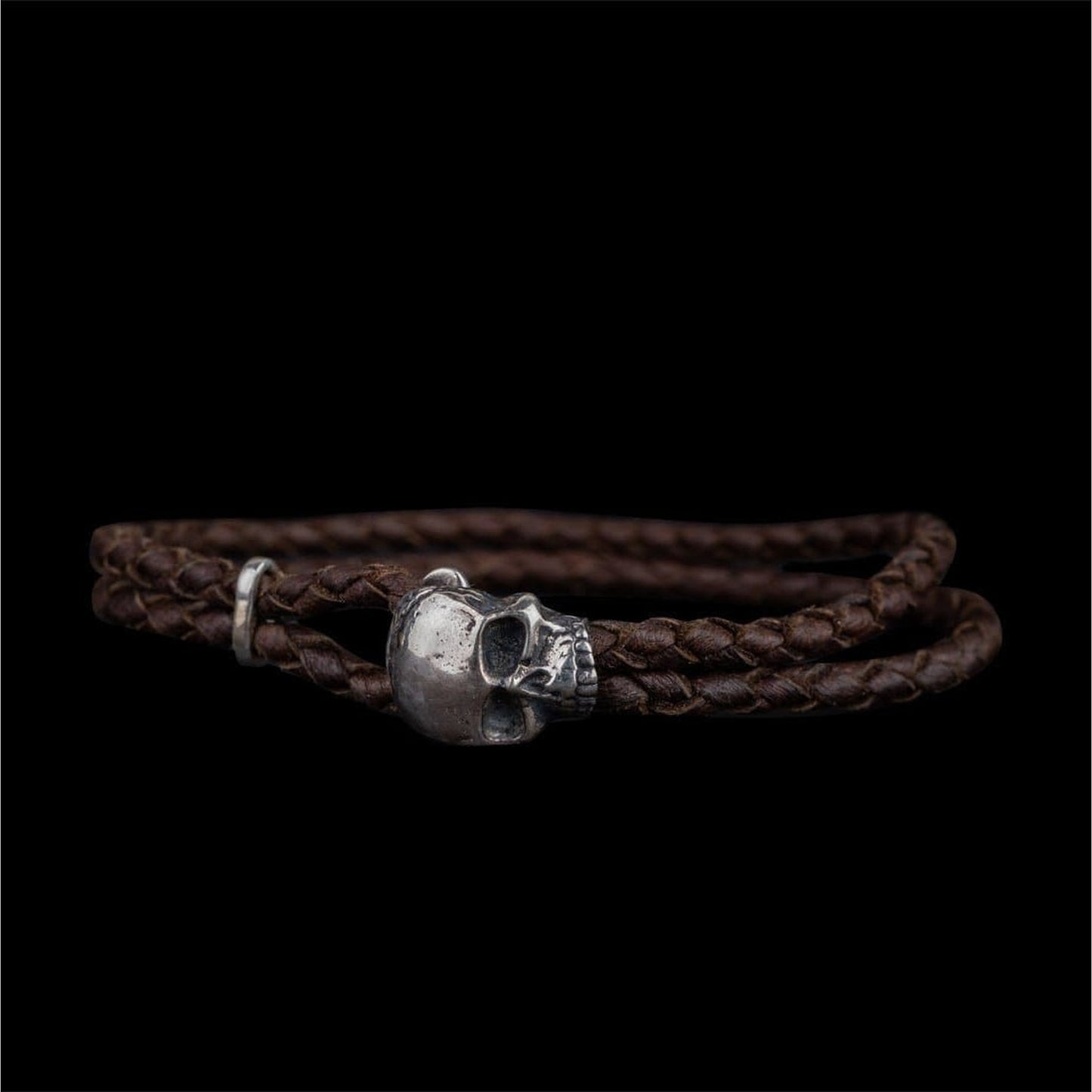 SKULL LEATHER BRACELET - Rock and Jewel