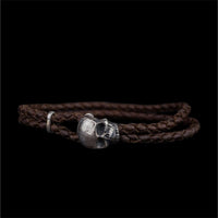 SKULL LEATHER BRACELET - Rock and Jewel