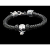 SKULL ONIX LEATHER BRACELET - Rock and Jewel