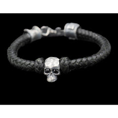 SKULL ONIX LEATHER BRACELET