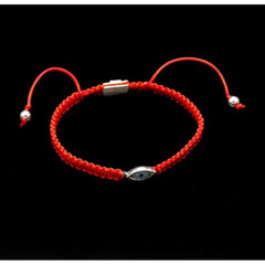 OVAL SMALL WHITE EYE BRAIDED BRACELET
