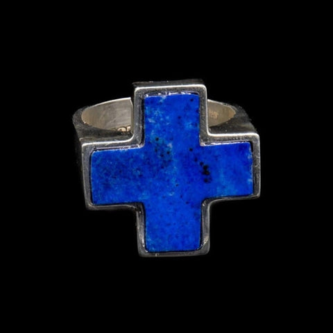 STONE CROSS RING LAPISLAZULI