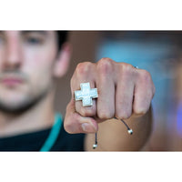 STONE CROSS RING LUNA - Rock and Jewel