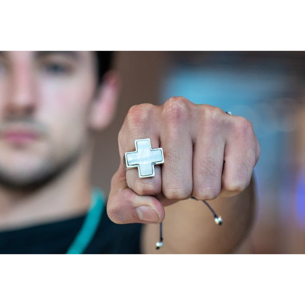 STONE CROSS RING LUNA - Rock and Jewel