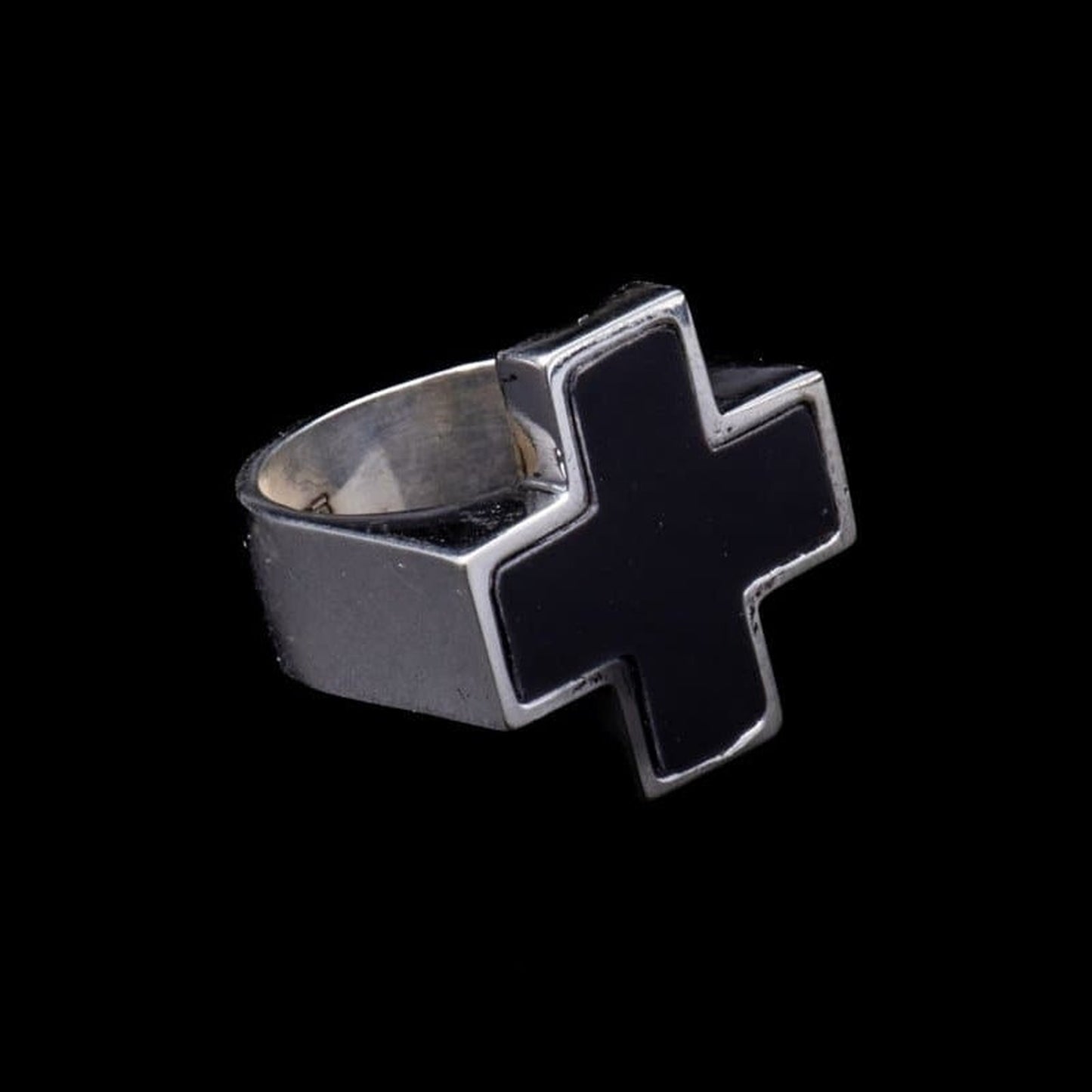 STONE CROSS RING ONIX - Rock and Jewel