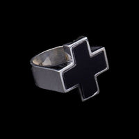 STONE CROSS RING ONIX - Rock and Jewel