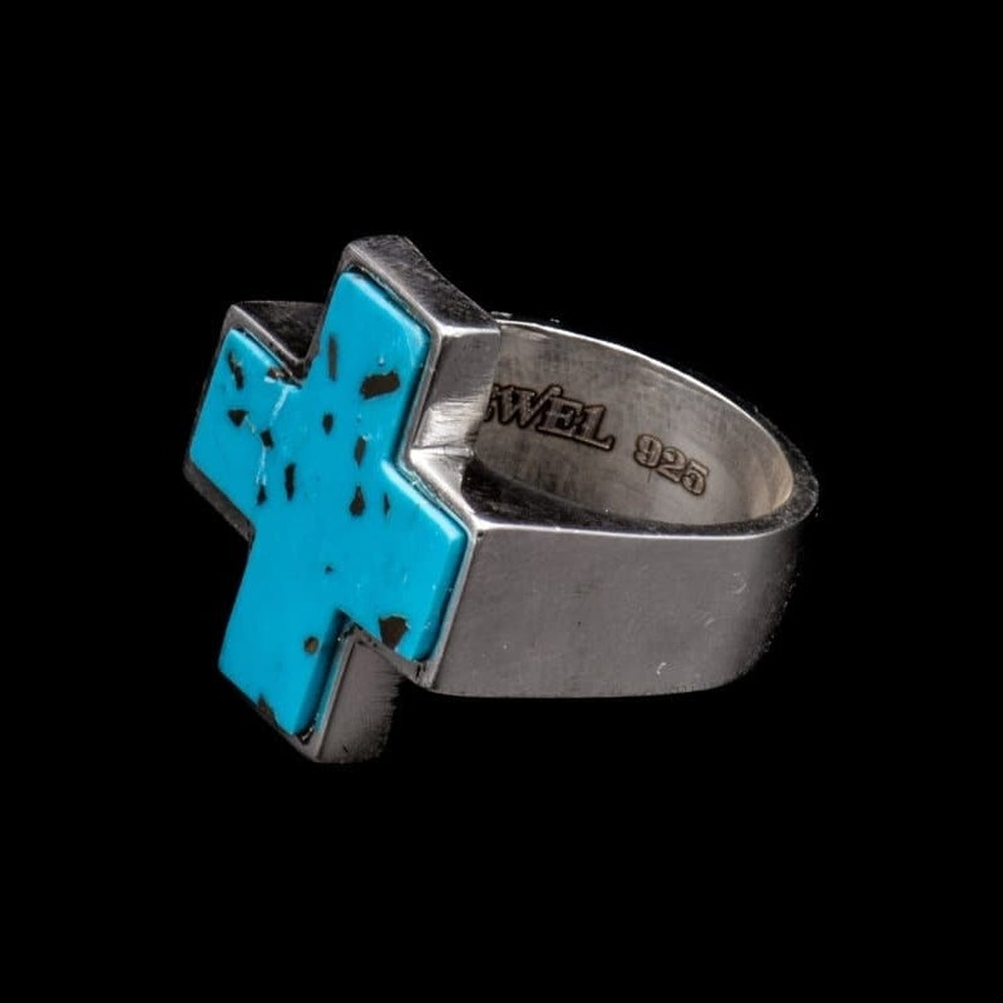 STONE CROSS RING TURQUESA - Rock and Jewel