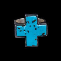STONE CROSS RING TURQUESA - Rock and Jewel