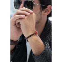 STONE LEATHER BRACELET - Rock and Jewel