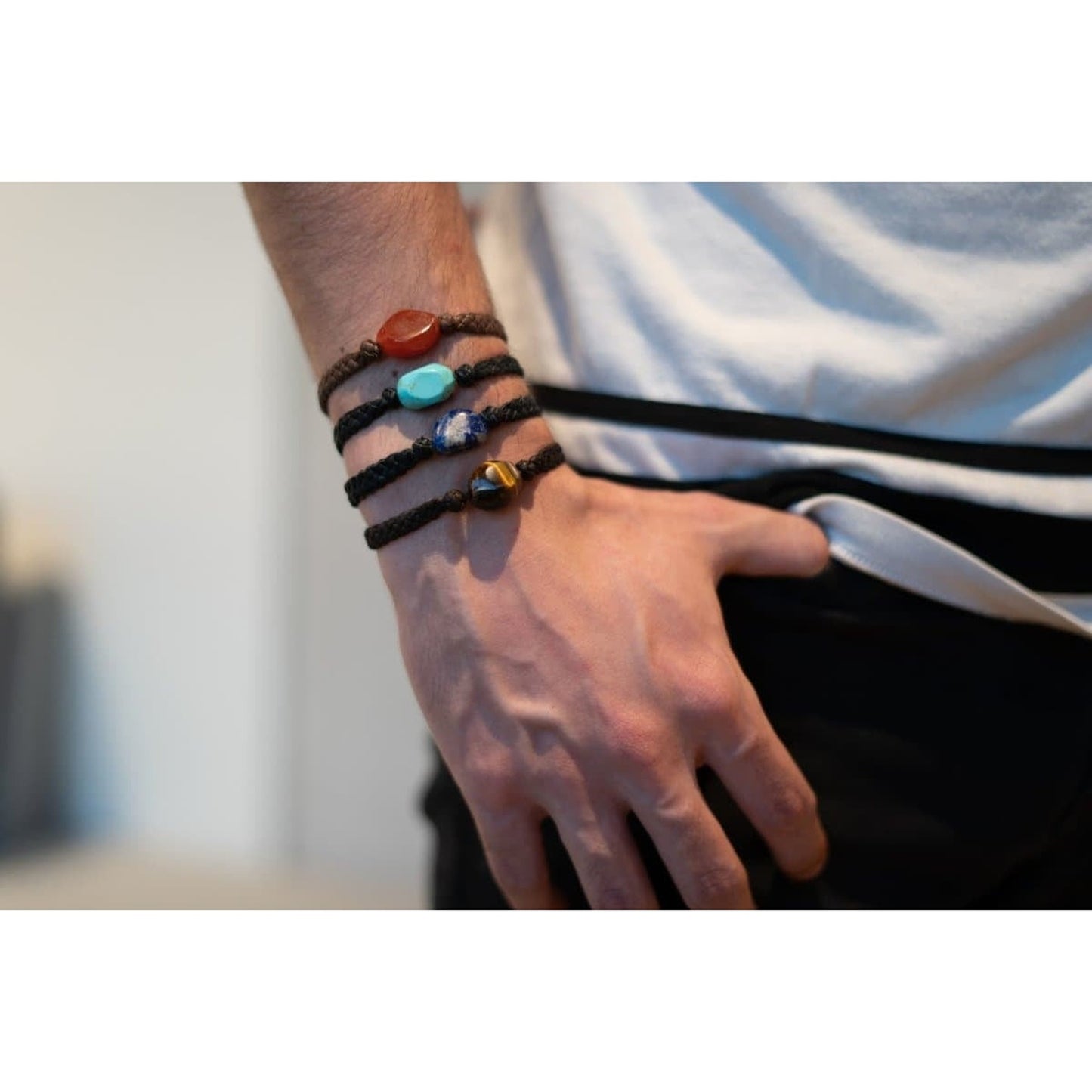 STONE LEATHER BRACELET - Rock and Jewel