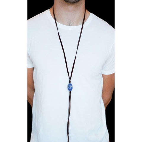STONE LEATHER NECKLACE