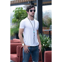 STONE LEATHER NECKLACE - Rock and Jewel