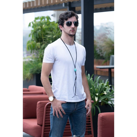 STONE LEATHER NECKLACE