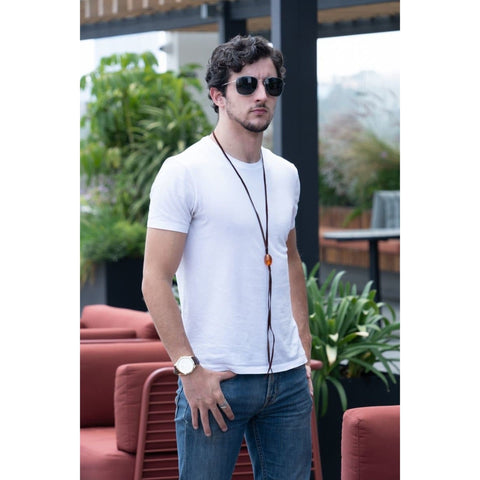 STONE LEATHER NECKLACE