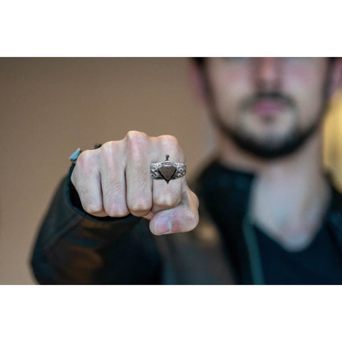 SWORD HEART FLAMES RING