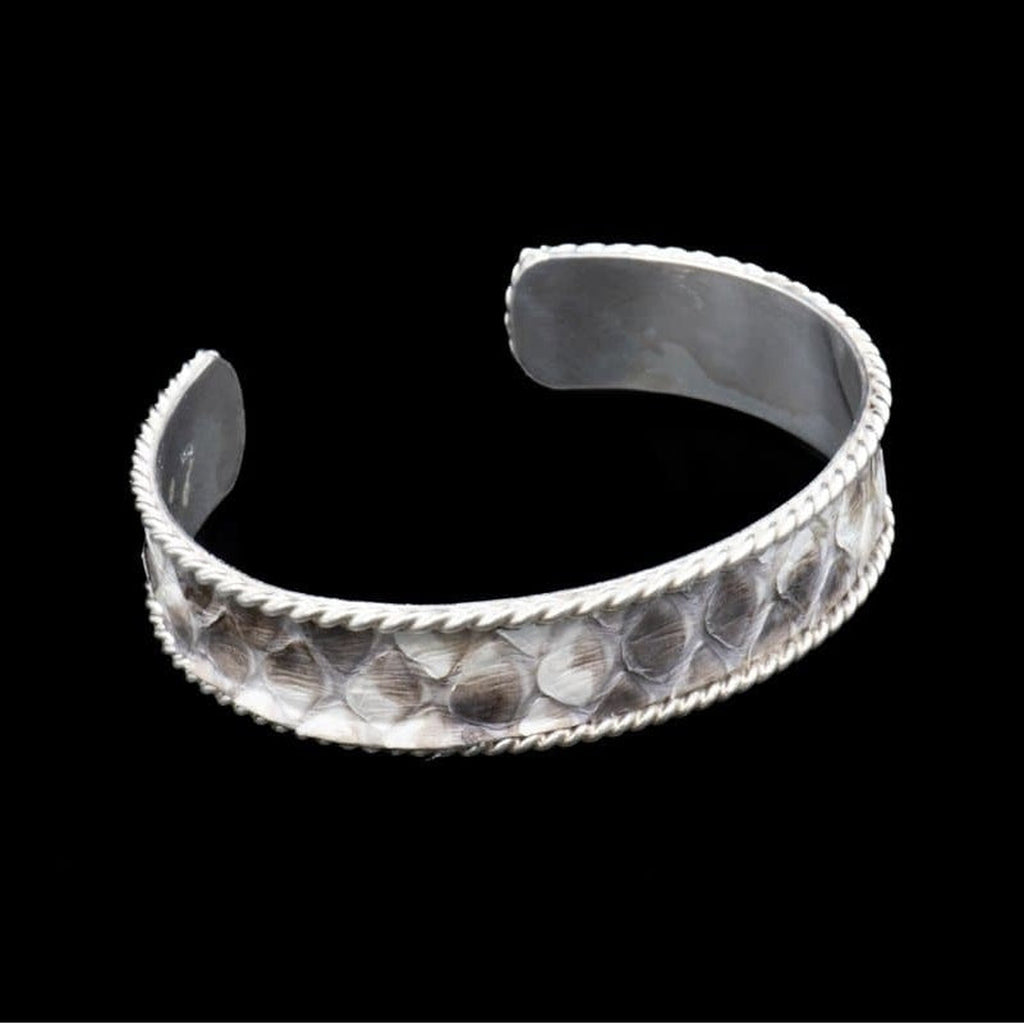 WHITE PYTHON SKIN CUFF WIDE - Rock and Jewel