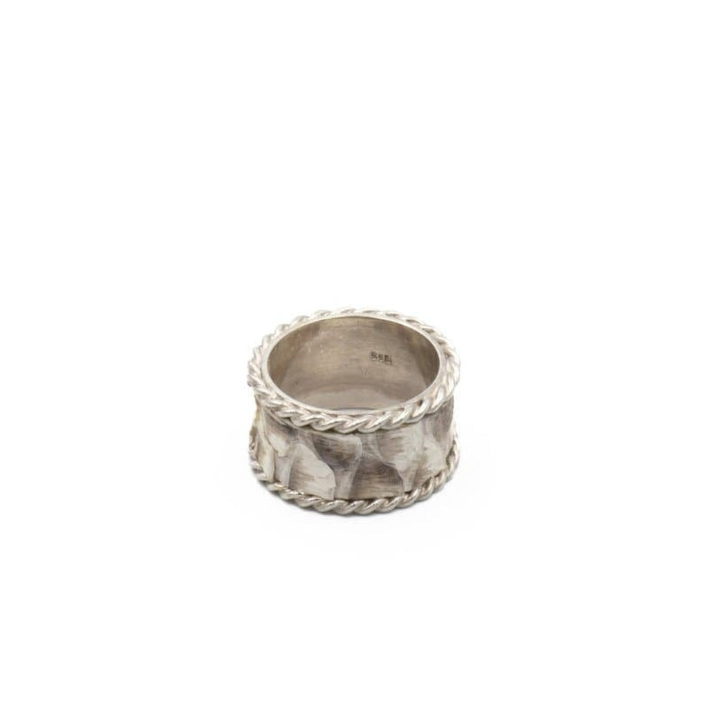 WHITE PYTHON SKIN RING WIDE - Rock and Jewel