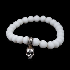 WHITE STONE ALICE SKULL BRACELET