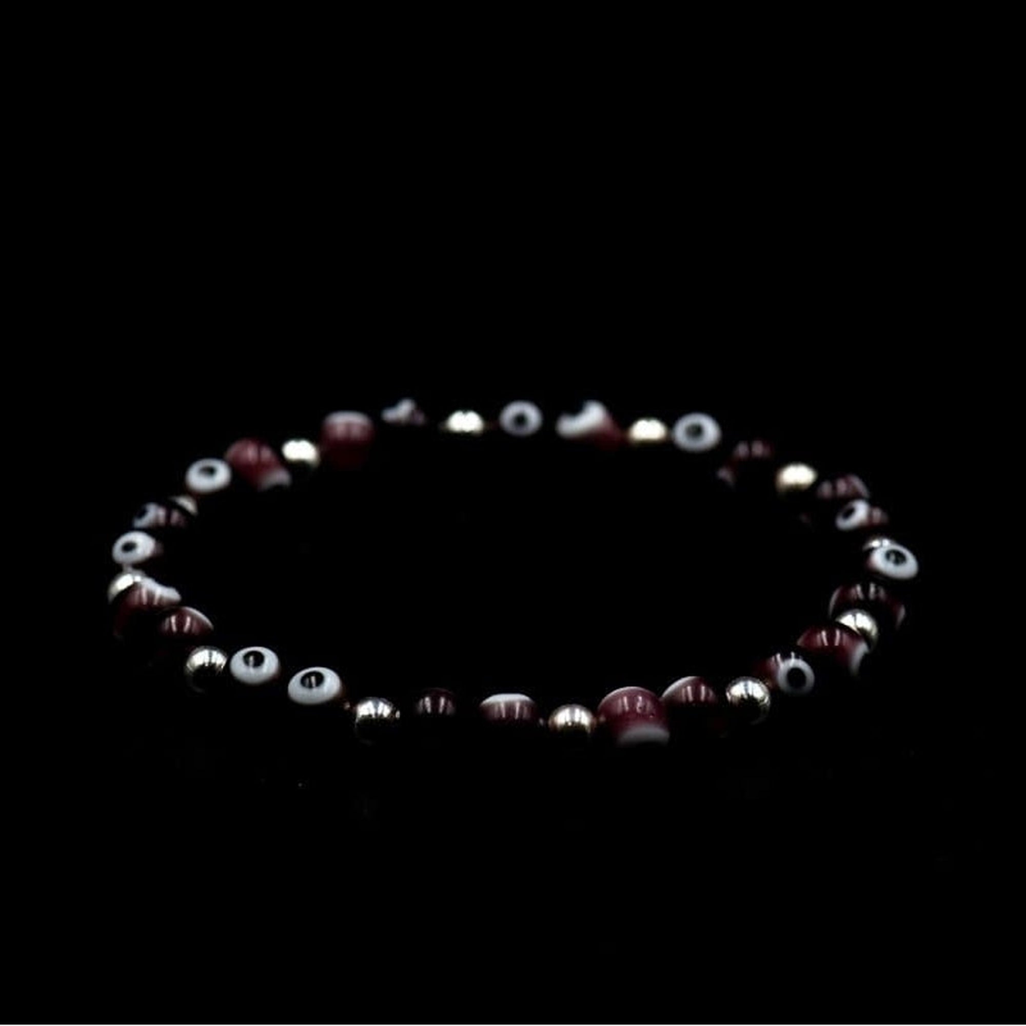 WINE LUCKY EVIL EYE BEADS