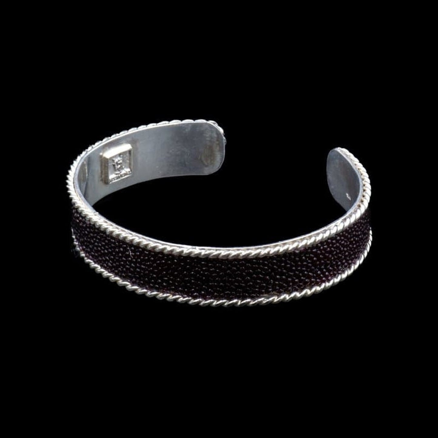 WINE STINGRAY SKIN CUFF WIDE - Rock and Jewel