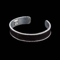 WINE STINGRAY SKIN CUFF WIDE - Rock and Jewel
