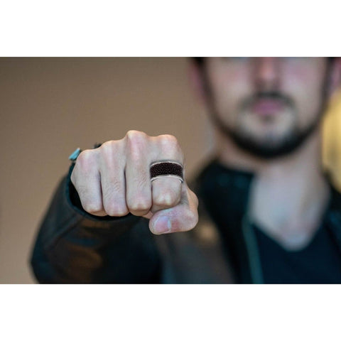WINE STINGRAY SKIN RING